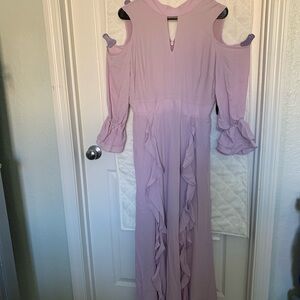 New York & Company Lavender Cold Shoulder Dress